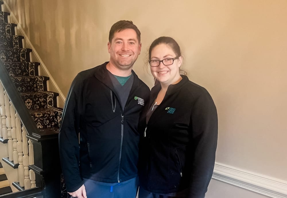 Jason Ball and Jessica Turman, Licensed Veterinary Technicians at AVCVA